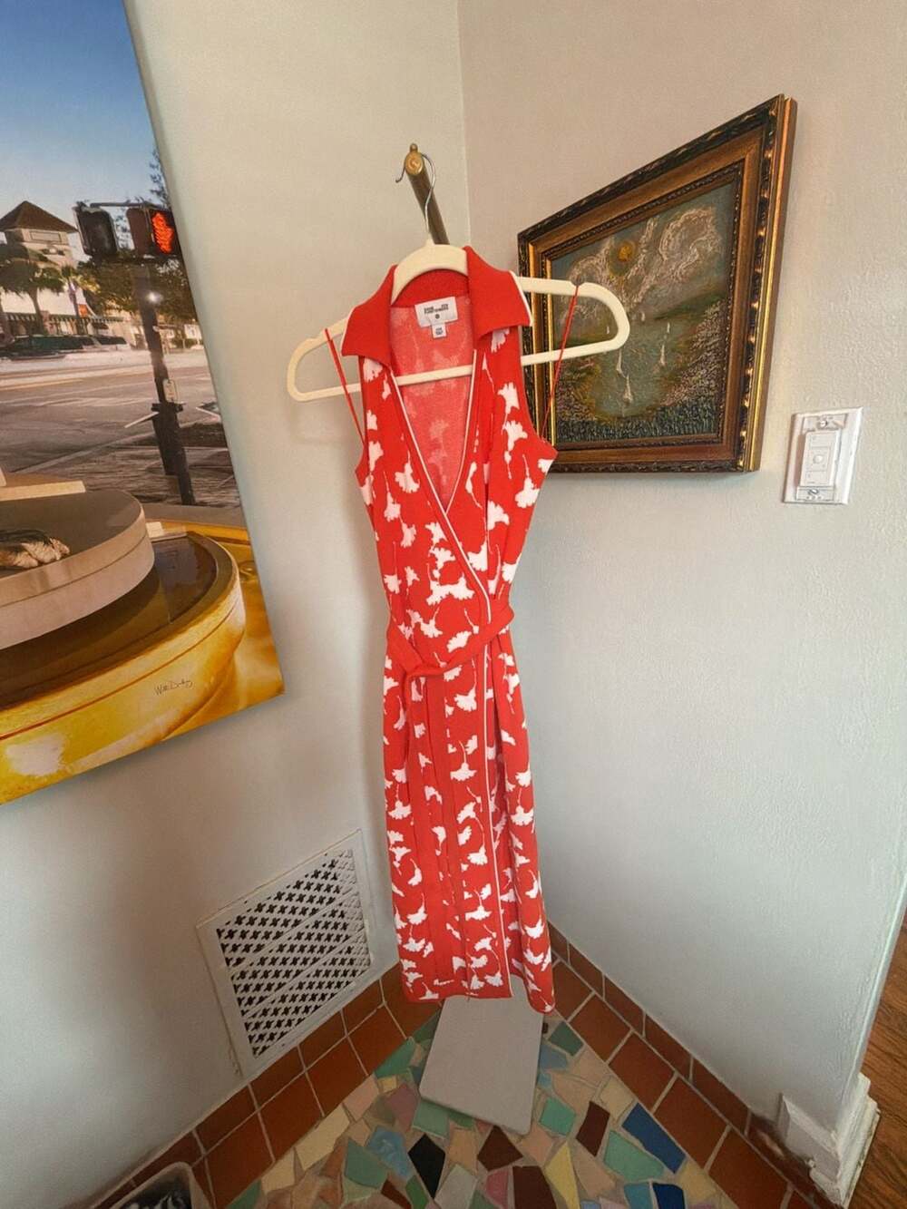 Diane von Furstenberg x Target Gingko Cherry Tomato Sweater Knit Midi Wrap Dress